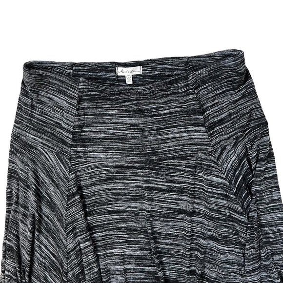 Mod-o-doc NWT Medium Space Dyed Jersey Round Midi Skirt Black Heather - Picture 5 of 9